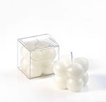 Lumânare parfumată Cutie albă cu bule din pvc 3.5x3.5cm