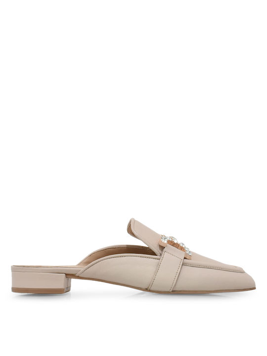 Tsakiris Mallas Heel Leather Mules Pink