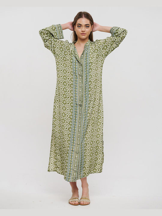 Ble Resort Collection Damen Maxi Kaftan Strand Green