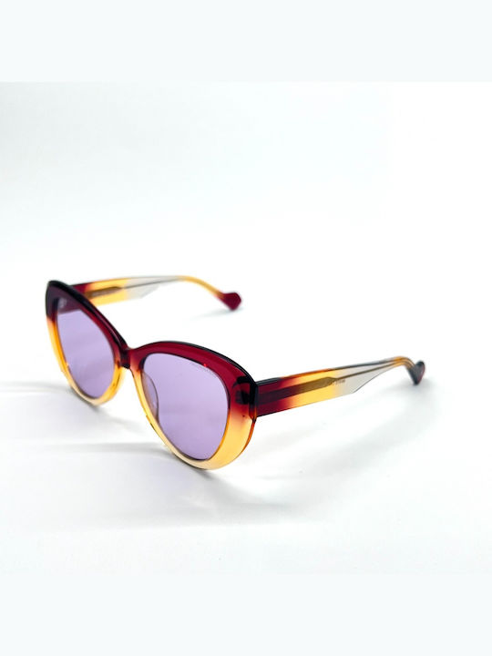 Kreuzbergkinder Women's Sunglasses with Multicolour Plastic Frame and Gray Lens WHITE LADY C4 56