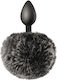 Πρωκτική Σφήνα Σιλικόνης Φουντωτή Ουρά Silicone Bunny Tail Butt Plug Μαύρη