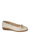 Leather Ballerinas Beige