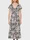 Sunny Wild Long Dress Καλοκαιρινό Maxi Φόρεμα Μαύρο