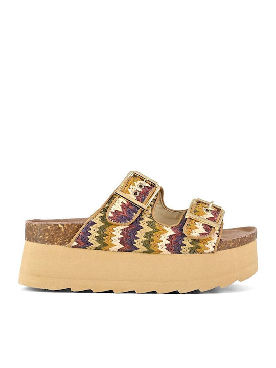Γυναικεία Σανδάλια Flatforms Μπεζ Regular Fit