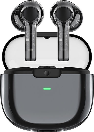 Recci Amber In-ear Bluetooth Handsfree Ακουστικά με Θήκη Φόρτισης Μαύρα