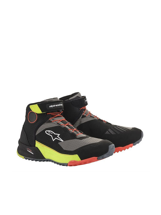 Alpinestars Cr-x Drystar Alpinestars Men's Bike Boots Weather Protection In Wet Conditions Black Fluorescent Red Yellow