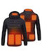 Heated Jacket 3 Temperature Levels Detachable Hood Bh-1010-4 Black 4XL