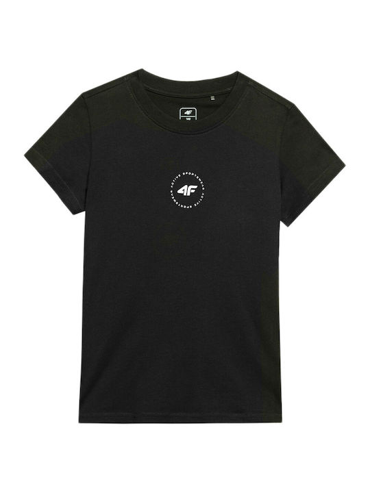 4F Παιδικό T-shirt Μαύρο
