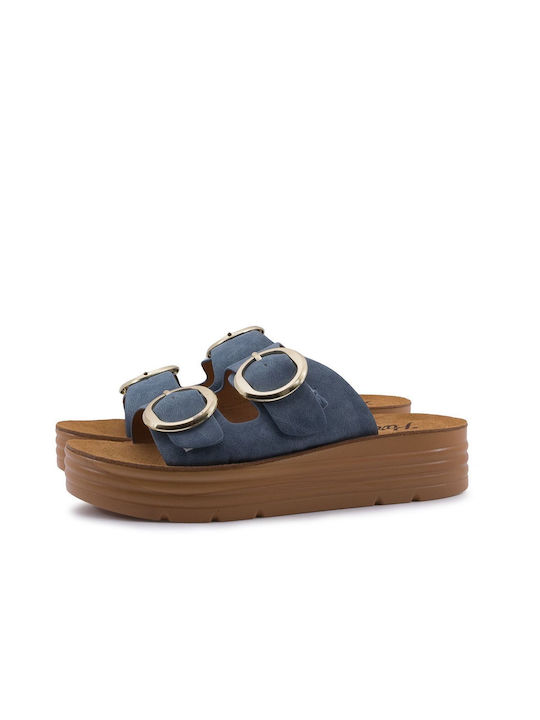 Parex Piele Sandale dama Pantofi cu platformă în Albastru deschis Culoare