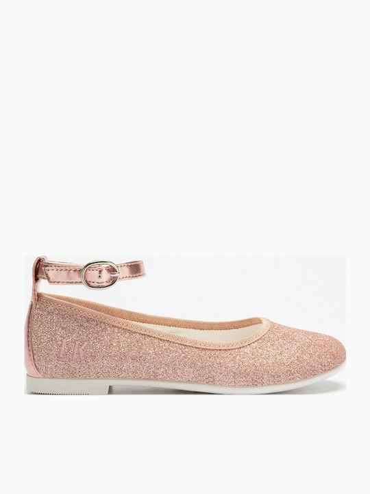 Kids Ballerinas Cirpia with Hoop & Loop Closure Pink