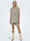 Only Long Women's Vest with Buttons Beige