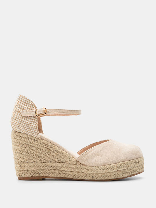 Damenplattformen im Espadrilles-Stil Beige