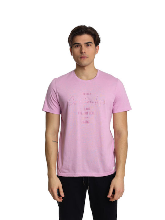 Paco & Co T-shirt Bărbătesc cu Mânecă Scurtă Pink