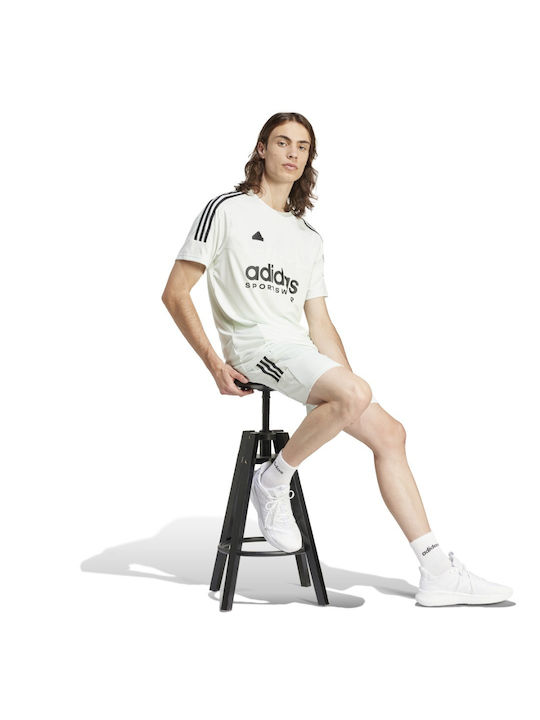 Adidas M Tiro Ανδρικό Αθλητικό T-shirt Κοντομάνικο Εκρού