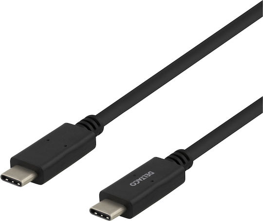 Deltaco USB 2.0 Cable USB-C male - USB-C Μαύρο 2m USBC-2002M