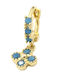Poco Loco Vergoldetes Silber Clicker Ohrring 8mm Türkis