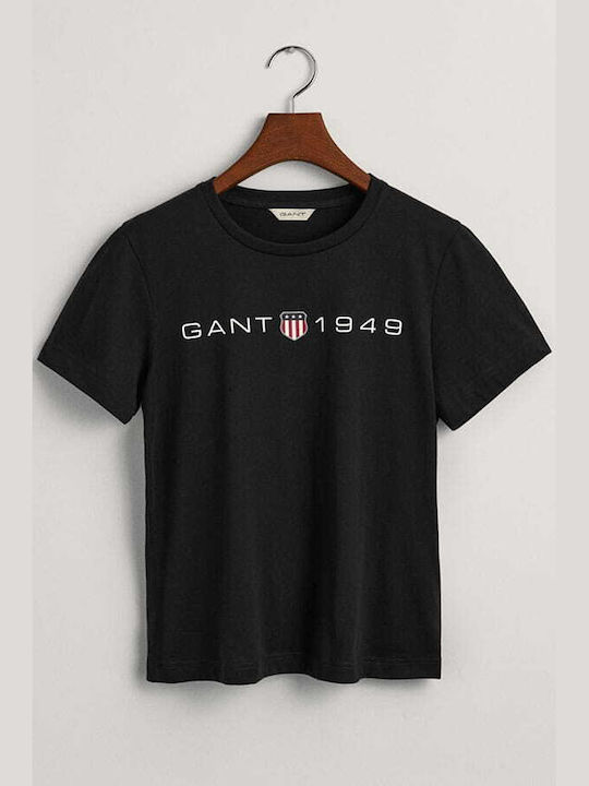 Gant Damen T-Shirt Schwarz