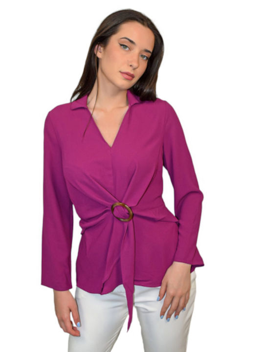 Morena Spain Women's Blouse Long Sleeve Purple