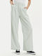 Women's Fabric Trousers Relaxed Fit Green