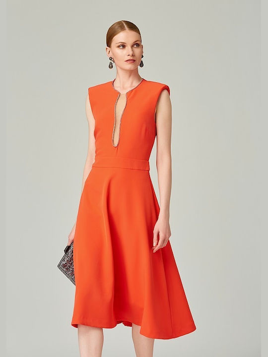 Lynne Midi Dress Coral