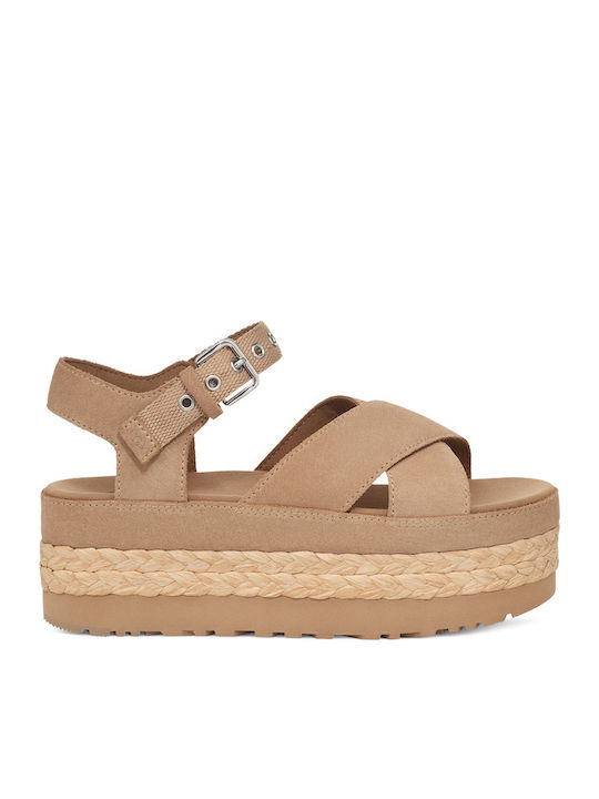 UGG Aubrey Platform Sandal Γυναικεία Σανδάλια Μπεζ