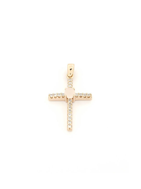 Anagnostakis Damen Roségold Kreuz 14K mit Kette