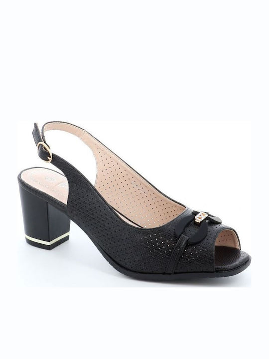 Din piele Sandale Anatomici Negre