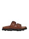 Buckle Leder Herrensandalen in Tabac Braun Farbe