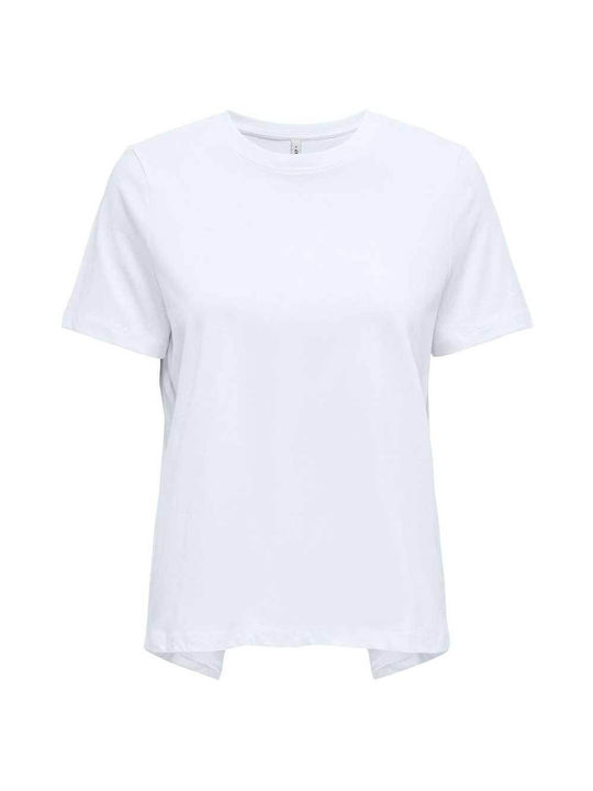 Only Damen Sportliches Bluse Kurzärmelig Bright White