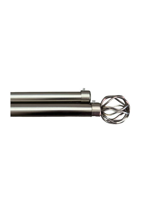 SpitiBazaar Extendable Metallic Curtain Pole Single Φ28mm 160-160cm Silver