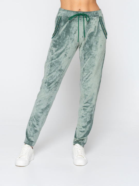 Luna Women's Jogger Sweatpants Green Velvet