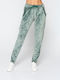 Luna Παντελόνι Γυναικείας Φόρμας με Λάστιχο Πράσινο Βελουτέ