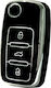 Car Key Cover Case made of with 3 Buttons for VW in Black Color