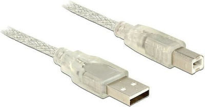 DeLock USB 2.0 Cablu USB-A de sex masculin - USB-B de sex masculin Transparent 5m 83896