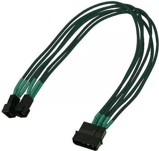Καλώδιo Nanoxia 4-pin To 2 X 3-pin Single 30 Cm Green