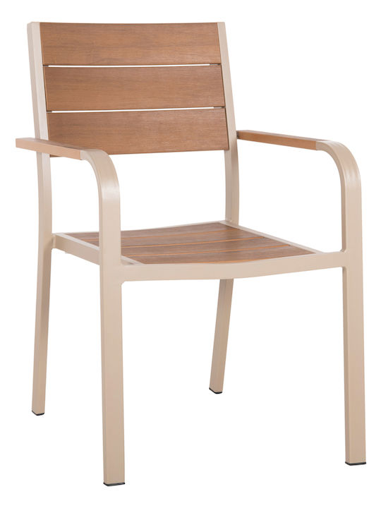Gartenstühle Aluminium Champagner 55x52x86cm