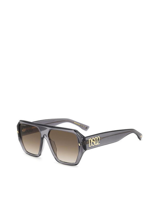 Dsquared2 Women's Sunglasses with Gray Plastic Frame and Brown Gradient Lens D2 0128/S KB7/HA