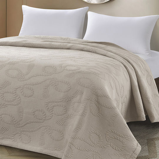 Beauty Home Pătură Piqué Superdublă 230x270cm Culoarea Nisipului 11176YD-NISIP