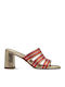 Mules with Chunky Heel in Gold Color