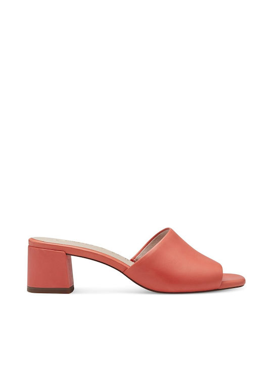 Tamaris Mules mit Chunky Absatz in Orange Farbe