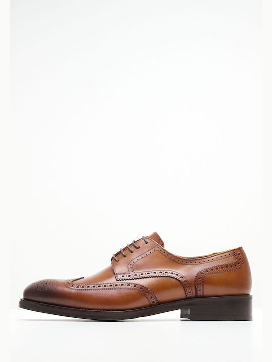 Καλογήρου Men's Leather Oxfords Tabac Brown