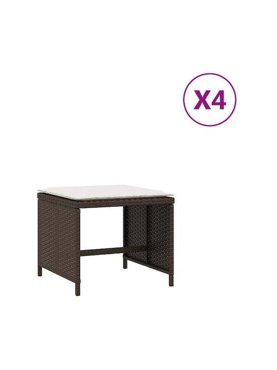Gartenhocker Würfel Für Außenbereich Rattan Mit...