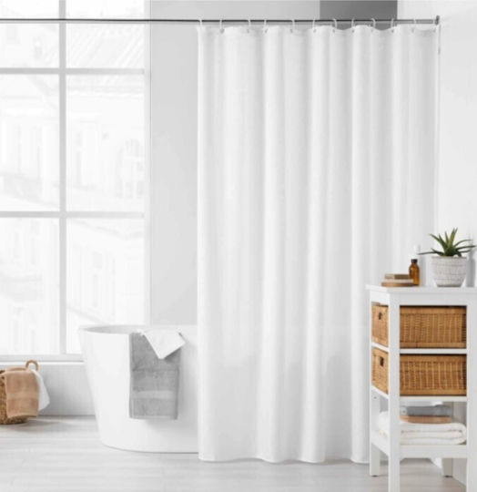 Kipper Yaline Κουρτίνα Μπάνιου 180x200cm White Kipper Yaline Κουρτίνα Μπάνιου 180x200cm White