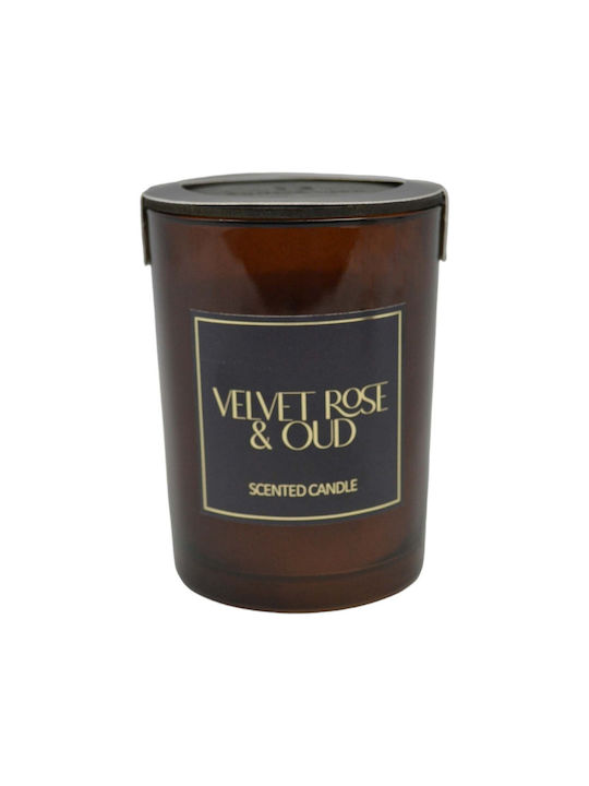 Ankor Αρωματικό Κερί Velvet σε Βάζο με Άρωμα Τριαντάφυλλο 8x10.5εκ.