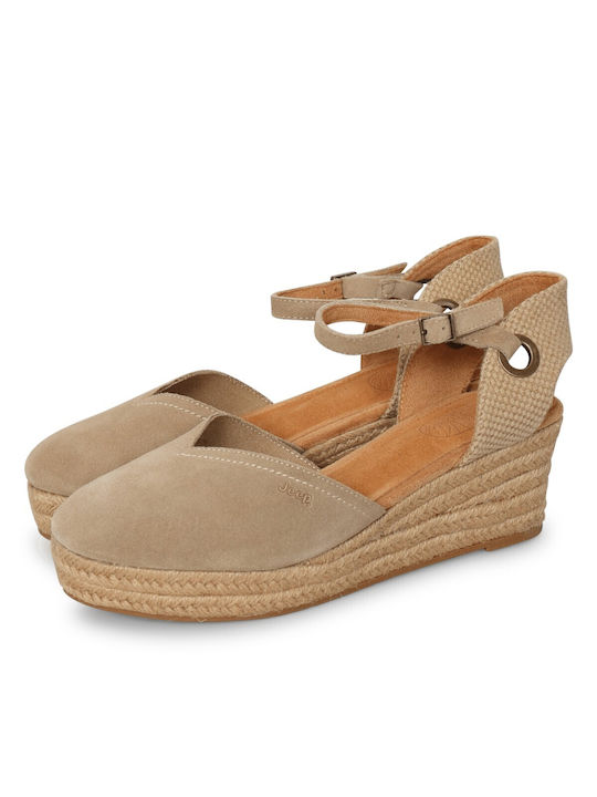 Jeep Footwear Women's Suede Platform Shoes Beige