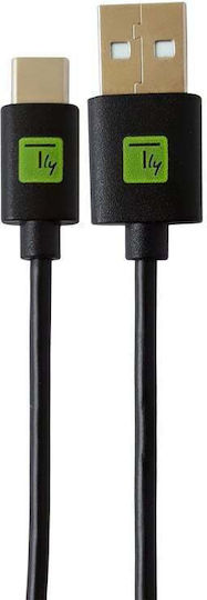 Techly USB 2.0 Cable USB-C male - USB-A Μαύρο 0.1m ICOC-MUSB20-CMAM01T