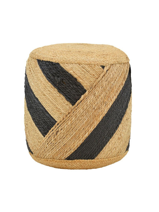 Bean Bag Stool Natural-Black 40x40x40cm