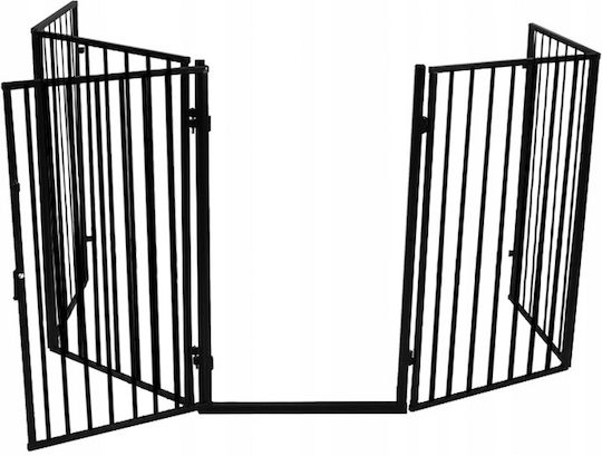 Ecran de protecție pentru șemineu din metal 74.5x74.5cm Negru