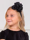 Abel & Lula Black Kids Headband with Flower
