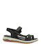Leather Women's Flat Sandals Anatomic in Black Color